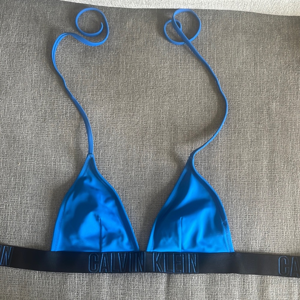 Blue calvin klein bikini triangle top